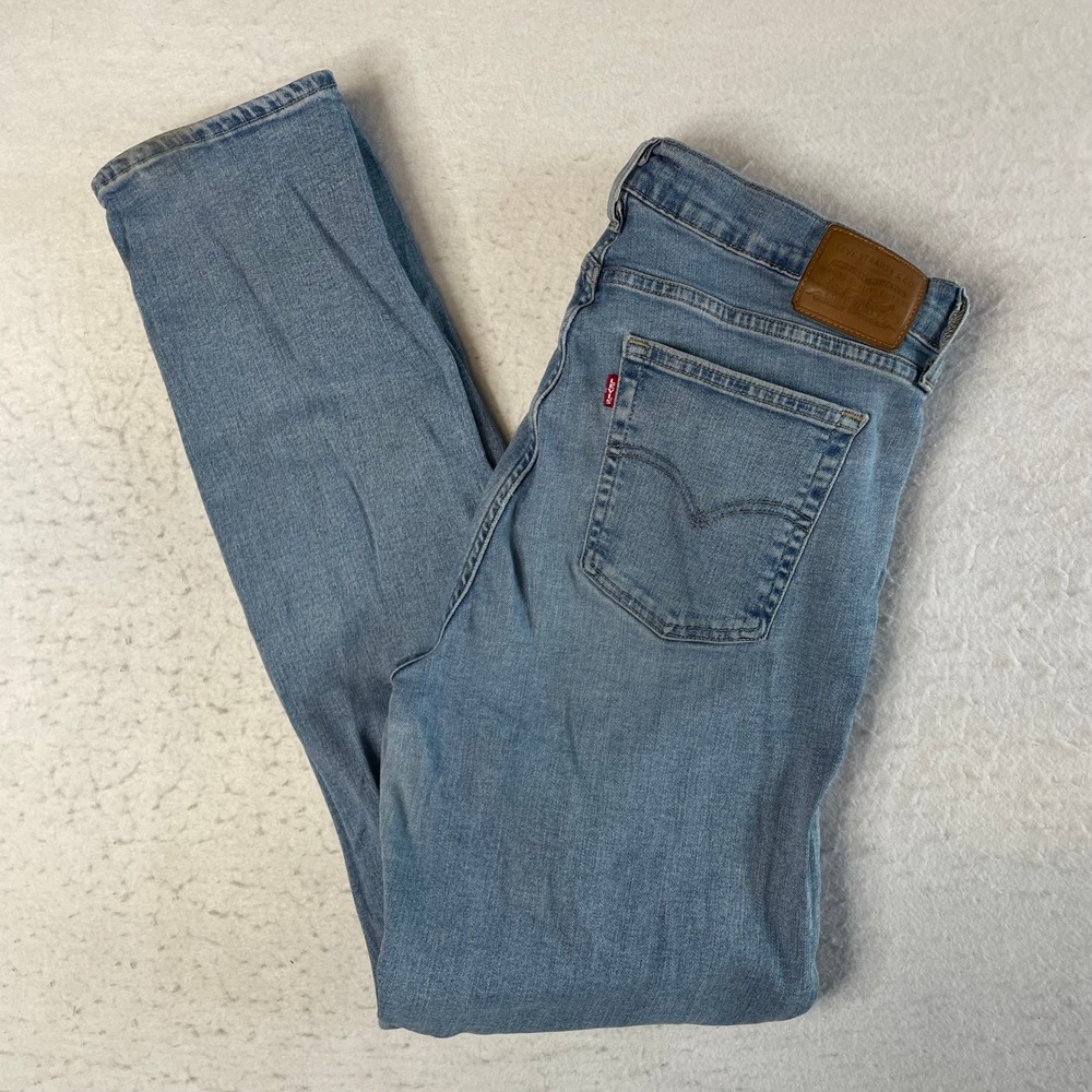 Levi's 724 High Rise Straight Jeans Womens 32 Blue Denim Premium Waterless